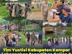 Tim Yustisi Kabupaten Kampar Laksanakan Penertiban Galian C di Desa Kumantan