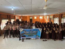 Satlantas Polres Kampar Sosialisasikan Etika Berlalu Lintas di SMP N 2 Bangkinang,  Wujudkan Kamseltibcarlantas