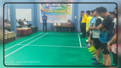 Sambut HUT Bhayangkara ke 79, Kapolsek Tapung Resmi Buka Turnamen Badminton Kapolsek Tapung CUP l 2025, se Tapung Raya