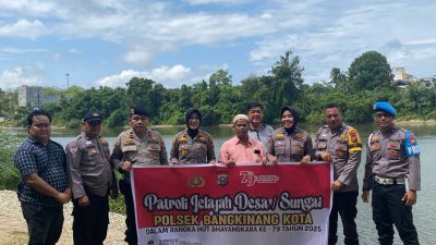 Polsek Bangkinang Kota Gelar Patroli Jelajah Desa dan Sungai di Pulau Lawas dalam Rangka HUT Bhayangkara ke-79