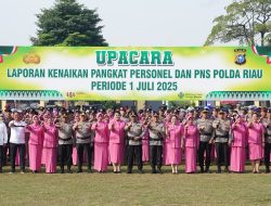 Personel Polda Riau Naik Pangkat Jelang Hari Bhayangkara ke-79