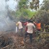 Kapolsek Tapung Pimpin Penanganan Pendinginan Kebakaran Lahan Gambut 10 Hektare di Tapung!