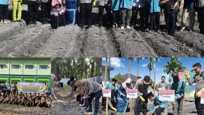 Kapolres Kampar dan Jajaran Tanam Jagung Serentak, Dukung Ketahanan Pangan dan Sinergitas di Kampar
