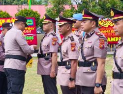 Kapolres Pimpin Sertijab Kabag Ren dan Lima Kapolsek Jajaran Polres Kampar