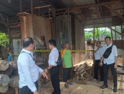 Polres Kampar Respon Cepat Berita Viral Sawmill Ilegal, Lakukan Pengecekan dan Pasang Police Line!