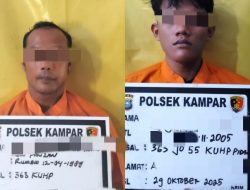 Polsek Kampar Tangkap Dua Pelaku Spesialis Pencurian Yang Meresahkan Masyarakat