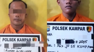 Polsek Kampar Tangkap Dua Pelaku Spesialis Pencurian Yang Meresahkan Masyarakat