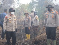 Wakapolda Riau & Kapolres Kampar Pantau Karhutla, Pastikan Pemadaman Tuntas di Rimbo Panjang