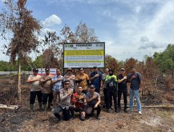 Karhutla Kampar, Polisi ‘Gerak Cepat’ Pasang Peringatan & ‘Perangi’ Api, Kapolres: ‘Stop Pembakaran Lahan