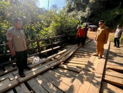 Bupati Kampar Tinjau Jembatan Kayu Rusak di Desa Lubuk Bigau