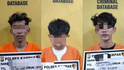 Tiga Pelaku Pengeroyokan Ditangkap Satreskrim Polres Kampar, Begini Kronologisnya