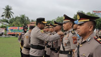 Kapolres Kampar Pimpin Sertijab Kabag Ops, Kabag Log, Kasat Samapta dan Kasat Binmas