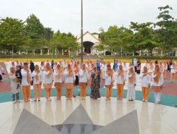 Wabup Bersama Plt Ketua Dharma Wanita Kabupaten Kampar Launching Program Sehat dan Bugar DWP