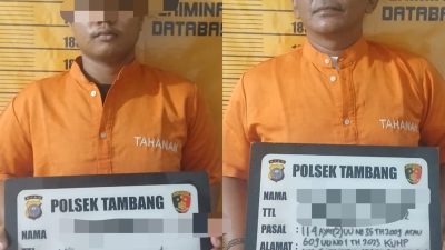 Dua Pelaku Narkoba Ditangkap Polsek Tambang di Desa Rimbo Panjang