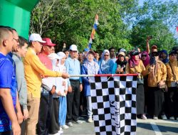 Rektor UP Prof Amir Luthfi Lepas Jalan Santai dan CFD Ajak Bupati dan Wabup Kampar Kampar Kelilingi Kebun Raya UP