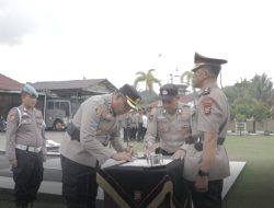 Kapolres Pimpin Sertijab Kasat Reskrim dan Tiga Kapolsek Jajaran Polres Kampar