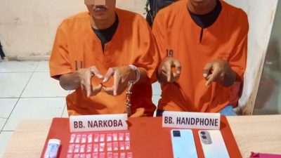 Satresnarkoba Polres Kampar Tangkap Dua Pelaku Narkoba di Pantai Cermin