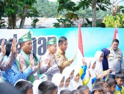 Bupati Kampar Bersama Kapolda Riau Ikuti Gladi Bersih Peresmian Jembatan Merah Putih Presisi di Desa Gobah