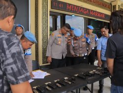 Kapolres Kampar DampingTim Polda Riau Pemeriksaan Senpi Dinas, Tidak Ditemukan Pelanggaran  