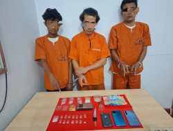 Polsek Kampar Tangkap Tiga Pelaku Narkoba di Batu Belah, Sita 7,39 Gram Shabu
