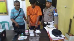 Polsek XIII Koto Kampar Berantas Narkoba, Pengedar Shabu Dikebun Sawit Diringkus – Ditemukan 55 Paket Sabu Dan Barang Bukti Beragam