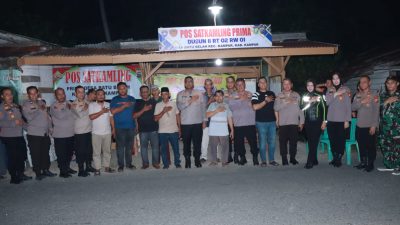 Kapolres Kampar Silaturahmi Ke Pos Satkamling Batu Belah – Serahkan Bantuan & Bibit Pohon Dukung Green Policing