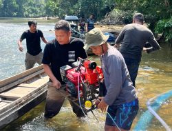 Polsek Kampar Kiri Operasi PETI, Temukan 3 Rakitan Tambang Emas di Sungai Subayang