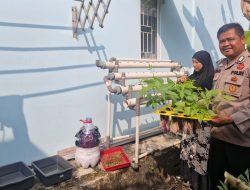 Bhabinkamtibmas Polsek Tambang Sambang dan Pengecekan Tanaman Hidroponik Didesa Teluk Kenidai