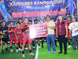 Hut Bhayangkara Ke-80 Meriahkan – Kapolres Kampar Janjikan Turnamen Baru Dengan Komposisi Tim Baru