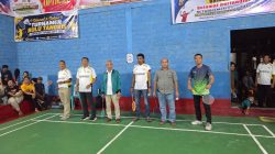 Kapolsek Tapung Buka Turnamen Badminton Cup II – 32 Tim Meriahkan Hut Bhayangkara Ke-80, Target Cari Pemain Berprestasi