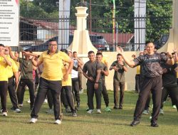Rangkaian Hari Bhayangkara ke 80, Polres Kampar, Kodim 0313/KPR & Yonif 132/BS, Gelar Olahraga Bersama