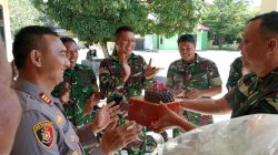 Ucapan Selamat HUT Bhayangkara Ke -80, Oleh Personil Koramil 07/Kampar ke Mapolsek TAMBANG