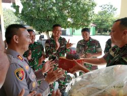 Ucapan Selamat HUT Bhayangkara Ke -80, Oleh Personil Koramil 07/Kampar ke Mapolsek TAMBANG