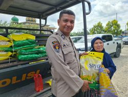 POLRES KAMPAR BERSAMA BULOG GELAR GERAKAN PANGAN MURAH – 810 KILOGRAM BERAS SPHP DISALURKAN KE MASYARAKAT