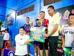 Pasangan Ahmad Yuzar – Aswadi Raih Juara I Turnamen Badminton KORPRI Kampar 2026