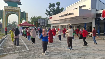 Sempena HUT RI ke 81, Agung Toyota Salo Gelar Event Senam Sehat Bersama Agung Toyota Salo