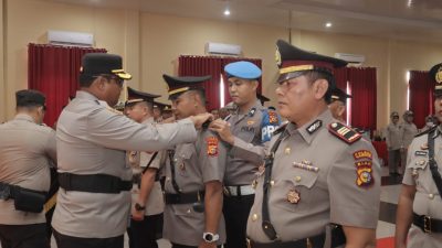 Kapolres Pimpin Sertijab Kasat Binmas dan 6 Kapolsek Jajaran Polres Kampar