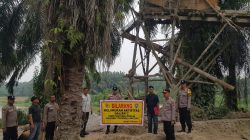 Kapolsek Siak Hulu Lakukan Operasi Penertiban Galian C, Beri Himbauan & Pasang Spanduk