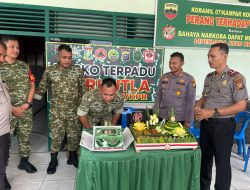 HUT TNI ke-81, Kapolsek Tambang/Kampar Beri Suprise Kepada Koramil 07/Kampar
