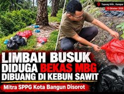 Limbah Busuk Diduga Bekas MBG Dibuang di Kebun Sawit, Mitra SPPG Kota Bangun Disorot!