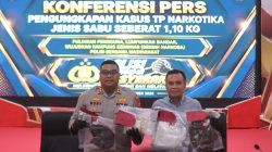 Konferensi Pers, Polres Kampar Berhasil Tangkap Kurir Narkoba 1 Kilo Shabu