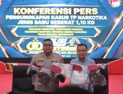 Konferensi Pers, Polres Kampar Berhasil Tangkap Kurir Narkoba 1 Kilo Shabu