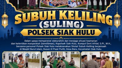 Perkuat Kedekatan dengan Masyarakat, Kapolsek Siak Hulu Gelar Sholat Subuh Keliling di Masjid Nurul Islam Desa Baru